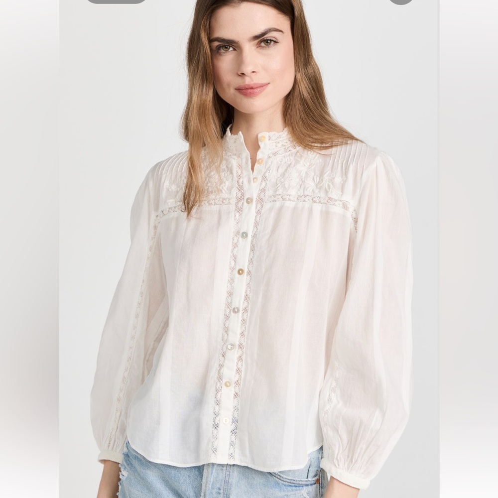 LoveShackFancy White Lace Blouse